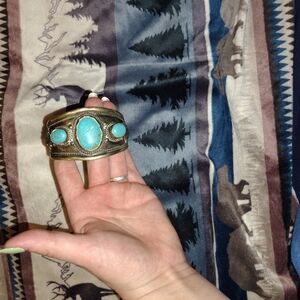 Hand Made Turquoise and Silver Women's Cuff Bracelet
